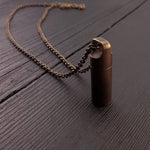 Small Antique Brass Cylinder Capsule - Moon Raven Designs