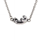 Floating Otter Pendant Charm Necklace - Solid 925 Sterling Silver- Oxidized Hand Polished Finish - Multiple Chain Lengths - Animal Jewelry - Moon Raven Designs