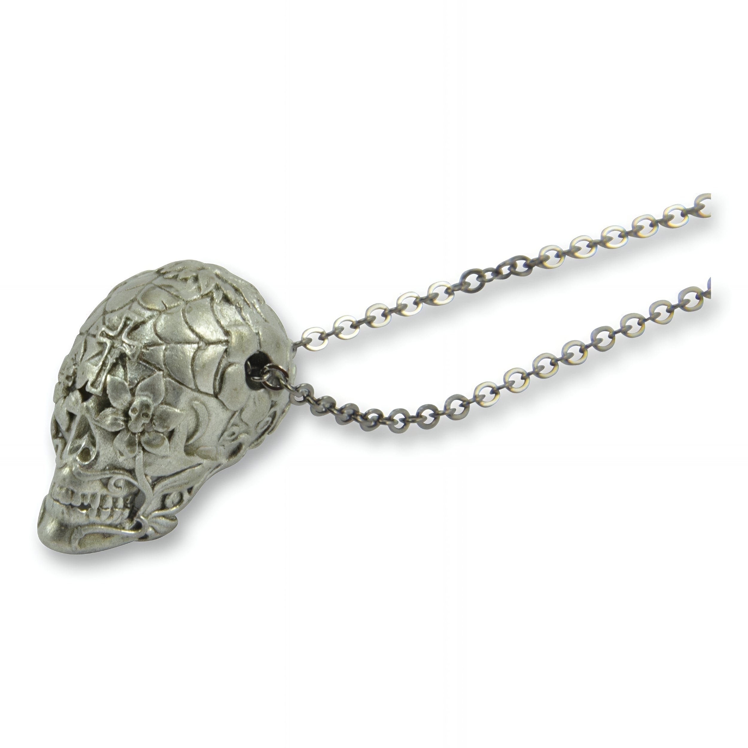 Sugar Skull  Necklace Day of the Dead Pendant - Moon Raven Designs