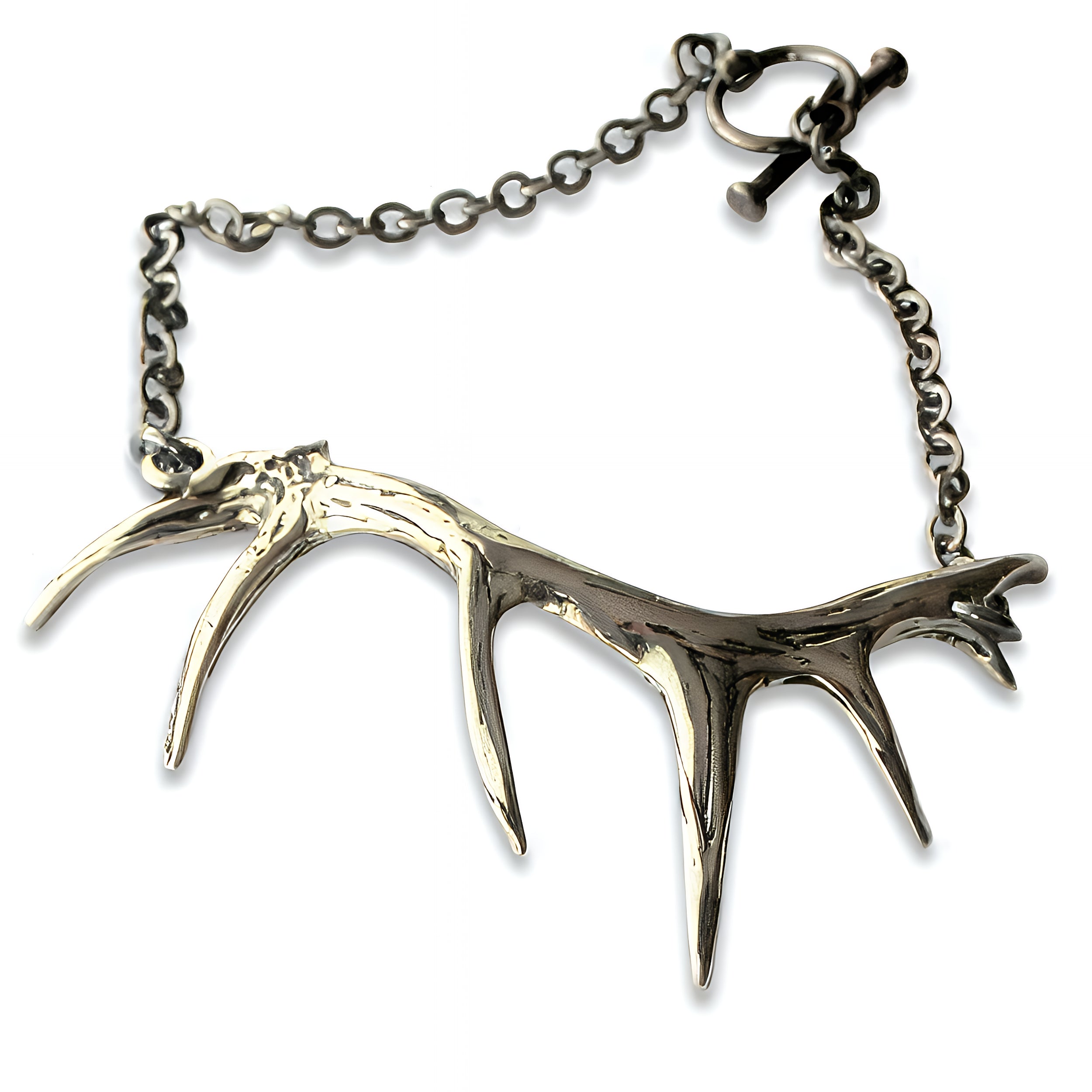 Antler Bracelet in Solid White Bronze - Moon Raven Designs