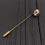 Solid Bronze Human  Skull Ascot Stickpin Stick Pin Ascot Skull Pin