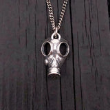 Gas Mask Necklace in Solid Sterling Silver Steampunk Gas Mask Pendant