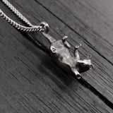 Hanging Baby Possum Pendant Necklace - Solid 925 Sterling Silver Multiple Chain Lengths Animal Jewelry Gift for Her