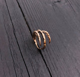 Gold ring with three claw designs, elegant craftsmanship | Moon Raven