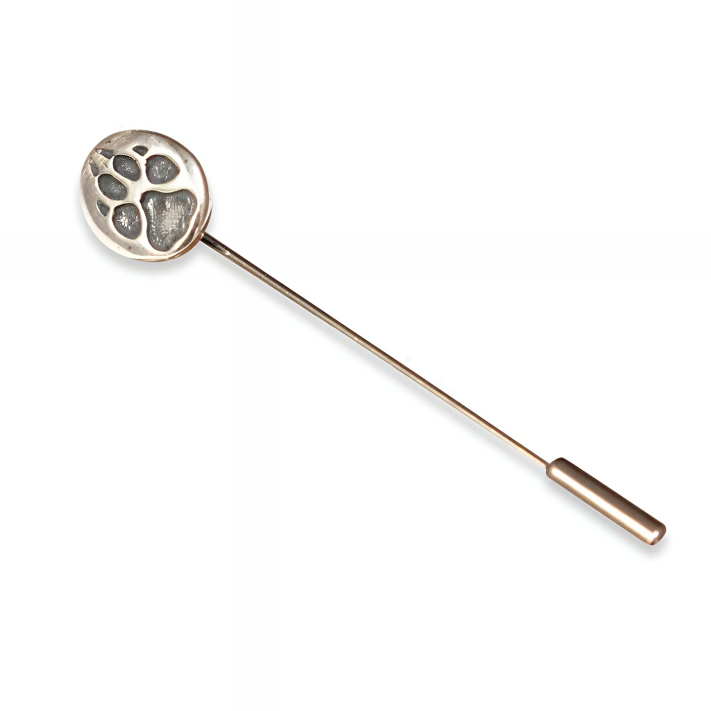 Sterling Silver Wolf Track Ascot Stickpin - Moon Raven Designs