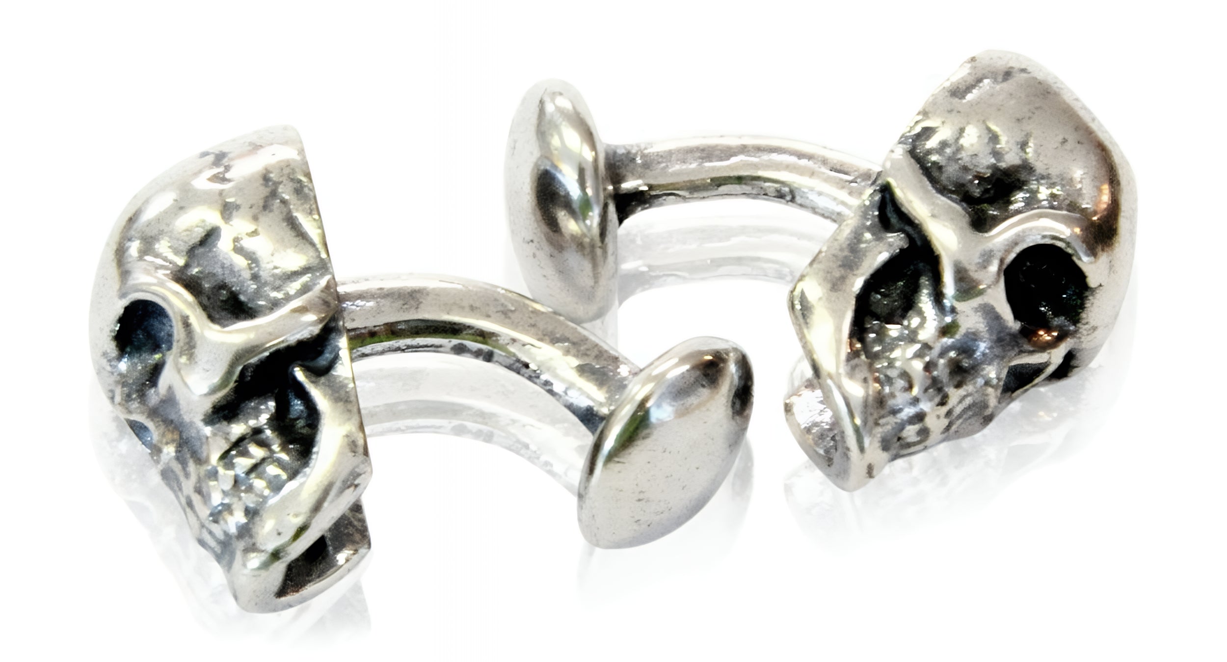 Skull Cufflinks Silver Human Skull Cuff links - Moon Raven Designs