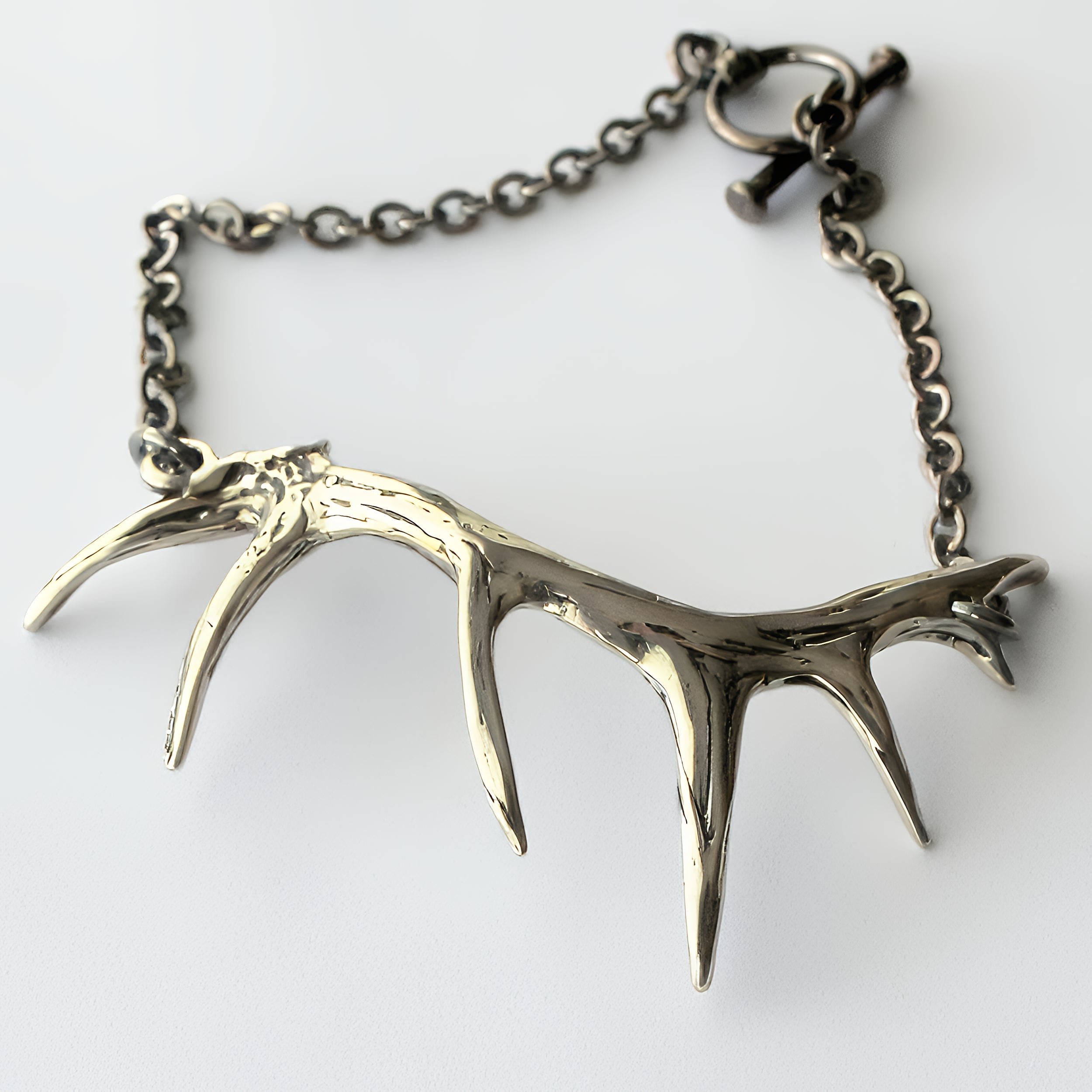 Antler Bracelet in Solid White Bronze - Moon Raven Designs