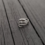 Skeleton Hand Ear Cuff - Solid Hand Cast Sterling Silver - Statement Ear Jewelry Gift for Him or Her