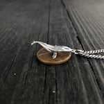 Breaching Humpback Whale Charm Pendant Necklace - Solid Hand Cast .925 Sterling Silver - Polished Finish - Jewelry Gift for Her