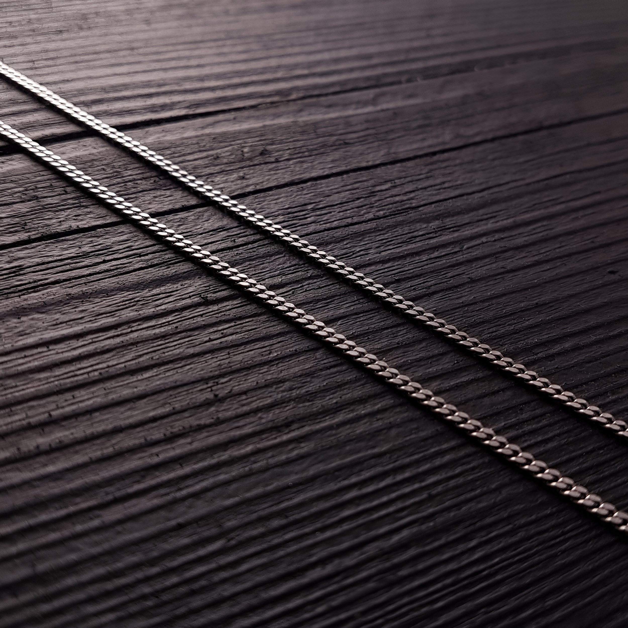 Sterling Silver Replacement Chain 2.3mm Diameter 925 Solid Sterling Necklace Chain Oxidized - Various Lengths Available