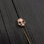 Solid Bronze Human  Skull Ascot Stickpin Stick Pin Ascot Skull Pin