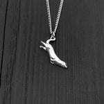 Diving Sea Otter Pendant Charm Necklace - Solid 925 Sterling Silver- Oxidized Hand Polished Finish - Multiple Chain Lengths - Animal Jewelry