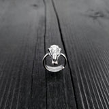 Horse Skull Ring - Solid Hand Cast Silver Plated Bronze - Oxidised Finish - Sizes 5 to 11 Available - Rare Unique Gift for Him or Her