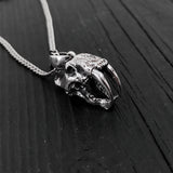 Sabre Tooth Animal Skull Charm Pendant Necklace - Solid 925 Sterling Silver - Unisex Ice Age Smilodon Inspired Jewelry Gift
