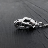 Grizzly Bear Skull Necklace - Solid Sterling Silver - Three Dimensional Detail - Polished Oxidized Finish - Multiple Chain Lengths