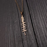 Spruce Tree Silhouette Sitka Charm Pendant Necklace Solid Cast Jeweler's Bronze - Moon Raven Designs