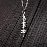 Silver Spruce Tree Silhouette Charm Sitka Pendant Necklace Solid Cast 925 Sterling Silver - Moon Raven Designs