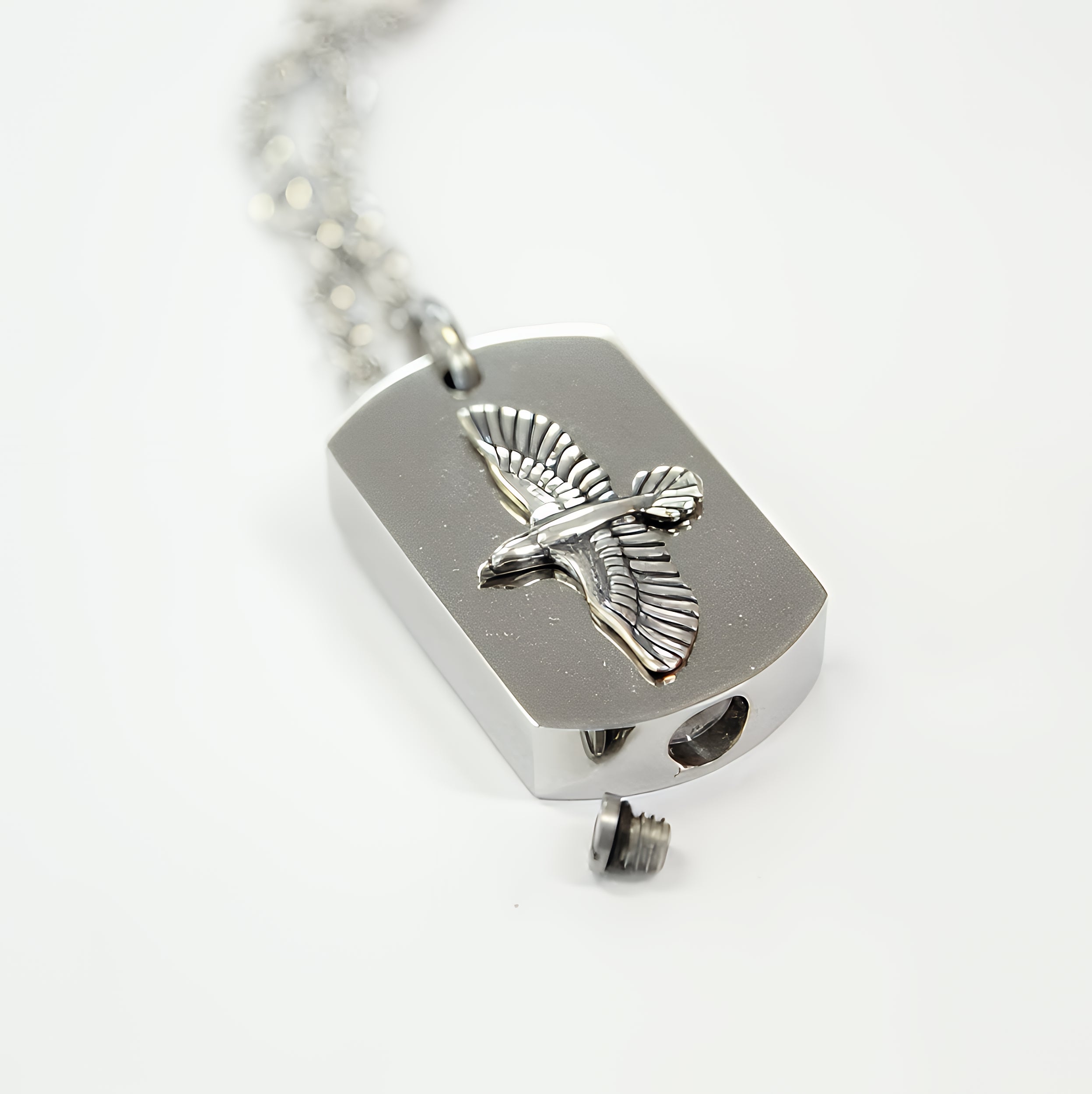 Silver Soaring Raven Cremation Urn - Moon Raven Designs