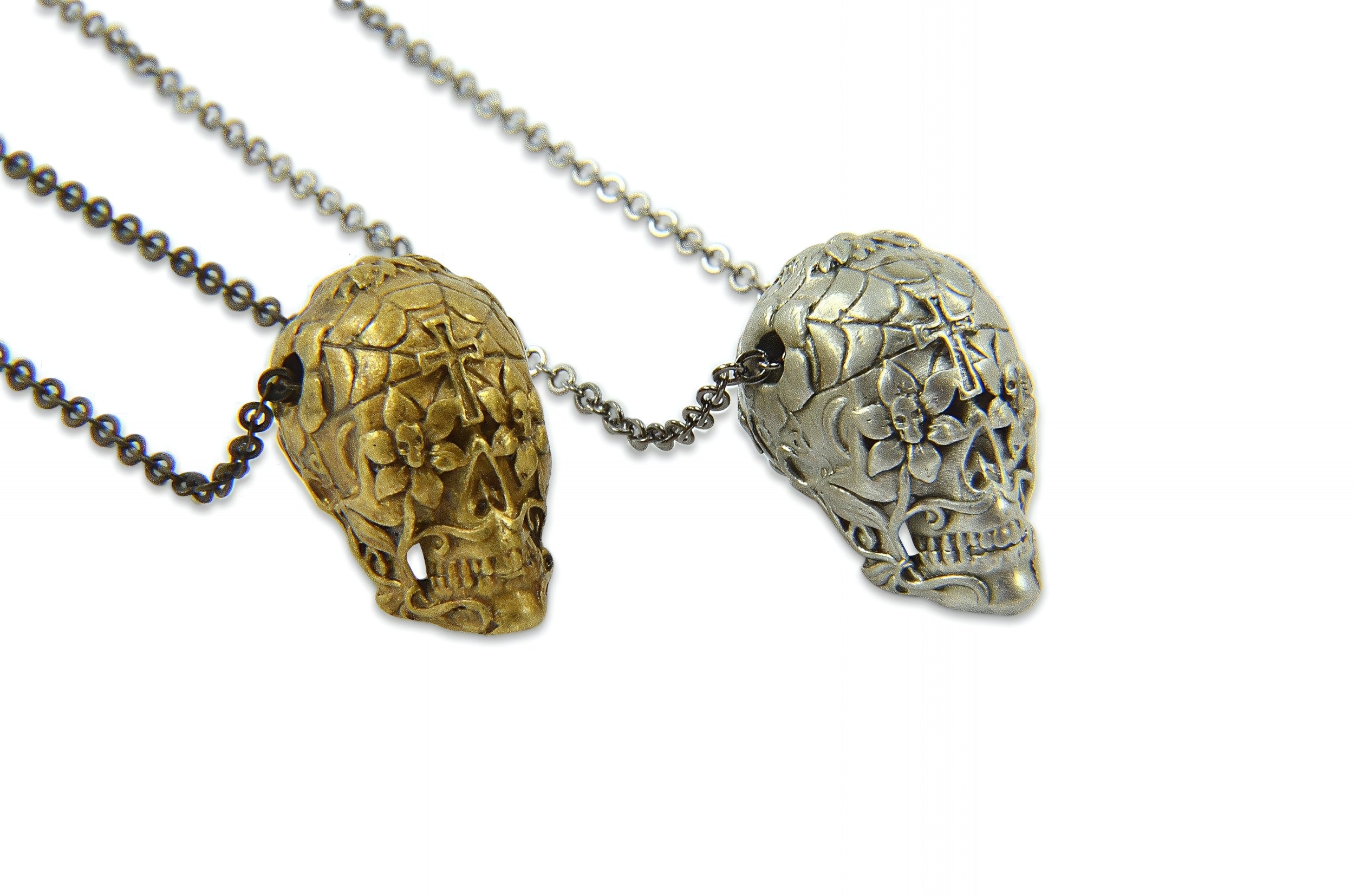 Sugar Skull  Necklace Day of the Dead Pendant - Moon Raven Designs