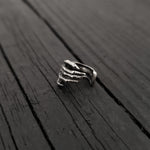 Skeleton Hand Ear Cuff - Solid Hand Cast Sterling Silver - Statement Ear Jewelry Gift for Him or Her