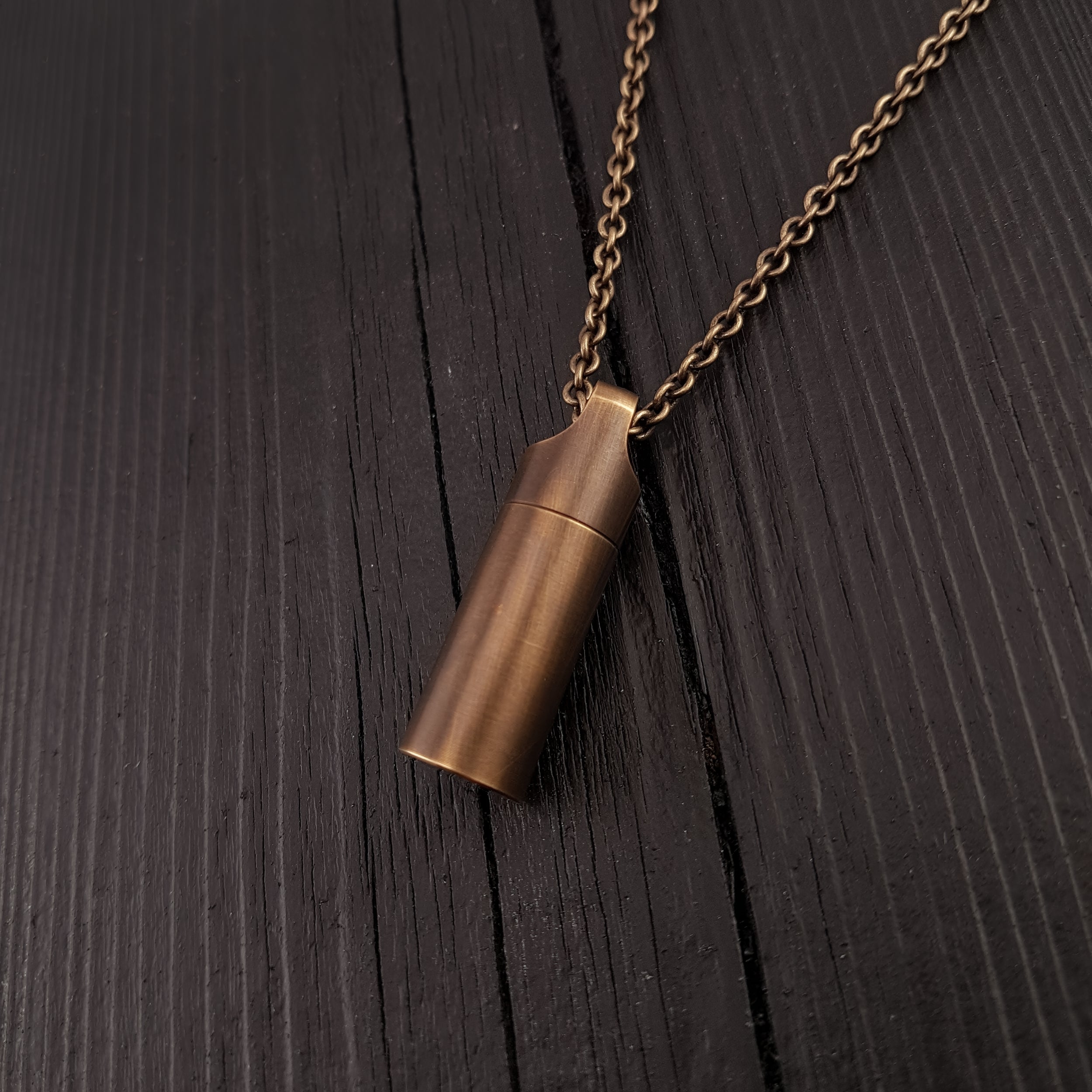 Dog Paw Print Tear Drop Cremation Ash Urn Necklace - Solid Bronze - Custom Engraved Personalised Mourning Pet Urn