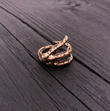 Gold ring with coiled snake design, polished finish | Moon Raven
