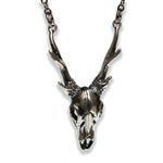Sterling Deer Skull Pendant Necklace - Moon Raven Designs