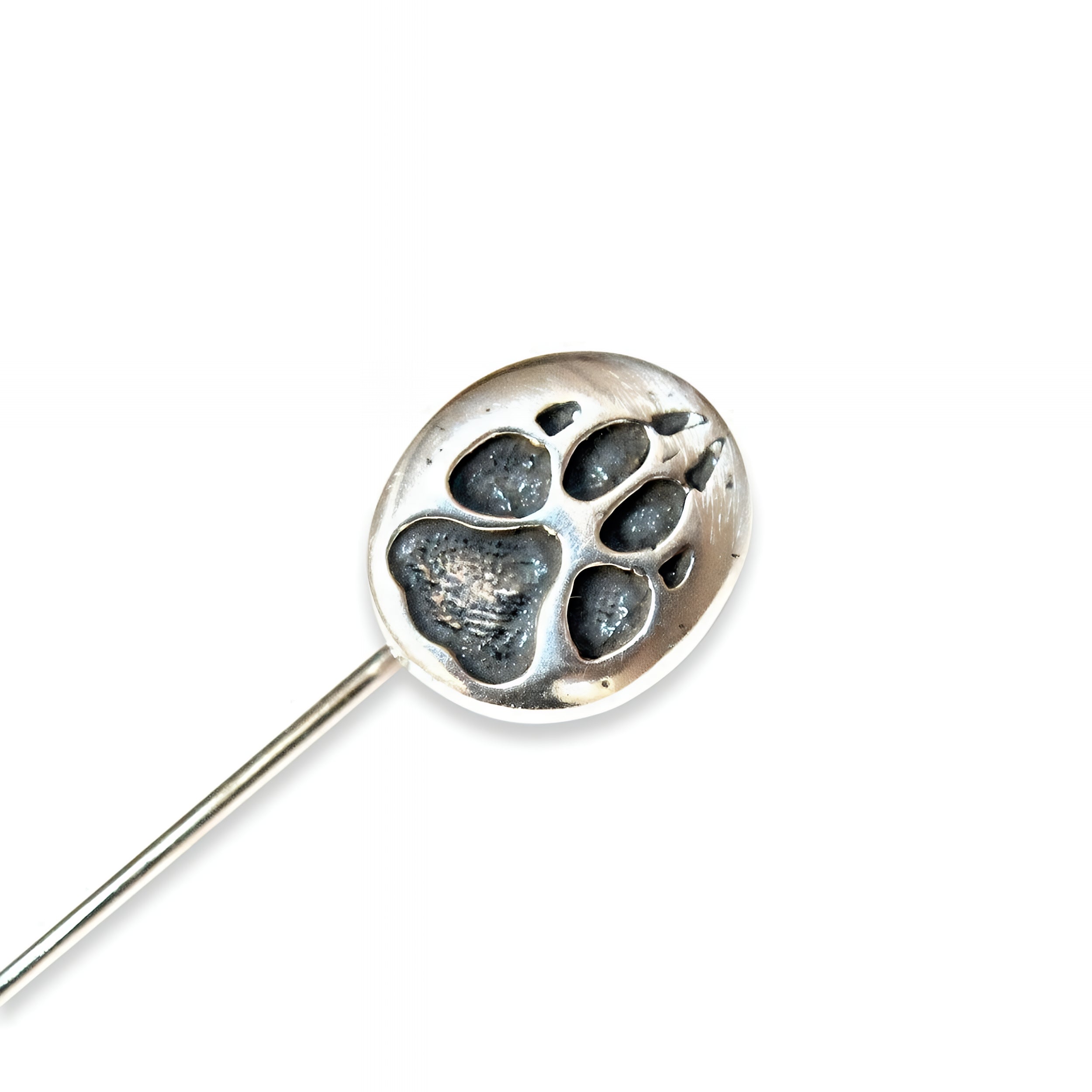 Sterling Silver Wolf Track Ascot Stickpin - Moon Raven Designs