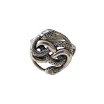 Auryn Snake Ring - .925 Sterling Silver - Polished Oxidized Finish - Adjustable Band - Ouroboros Neverending Story Jewelry Gift - Moon Raven Designs