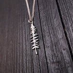 Silver Spruce Tree Silhouette Charm Sitka Pendant Necklace Solid Cast 925 Sterling Silver - Moon Raven Designs
