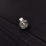 Silver Raven Skull Wrap Ring Sizes 4 to 13 Solid Hand Cast Silver Plated Bronze - Moon Raven Designs