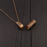 Dog Paw Print Tear Drop Cremation Ash Urn Necklace - Solid Bronze - Custom Engraved Personalised Mourning Pet Urn