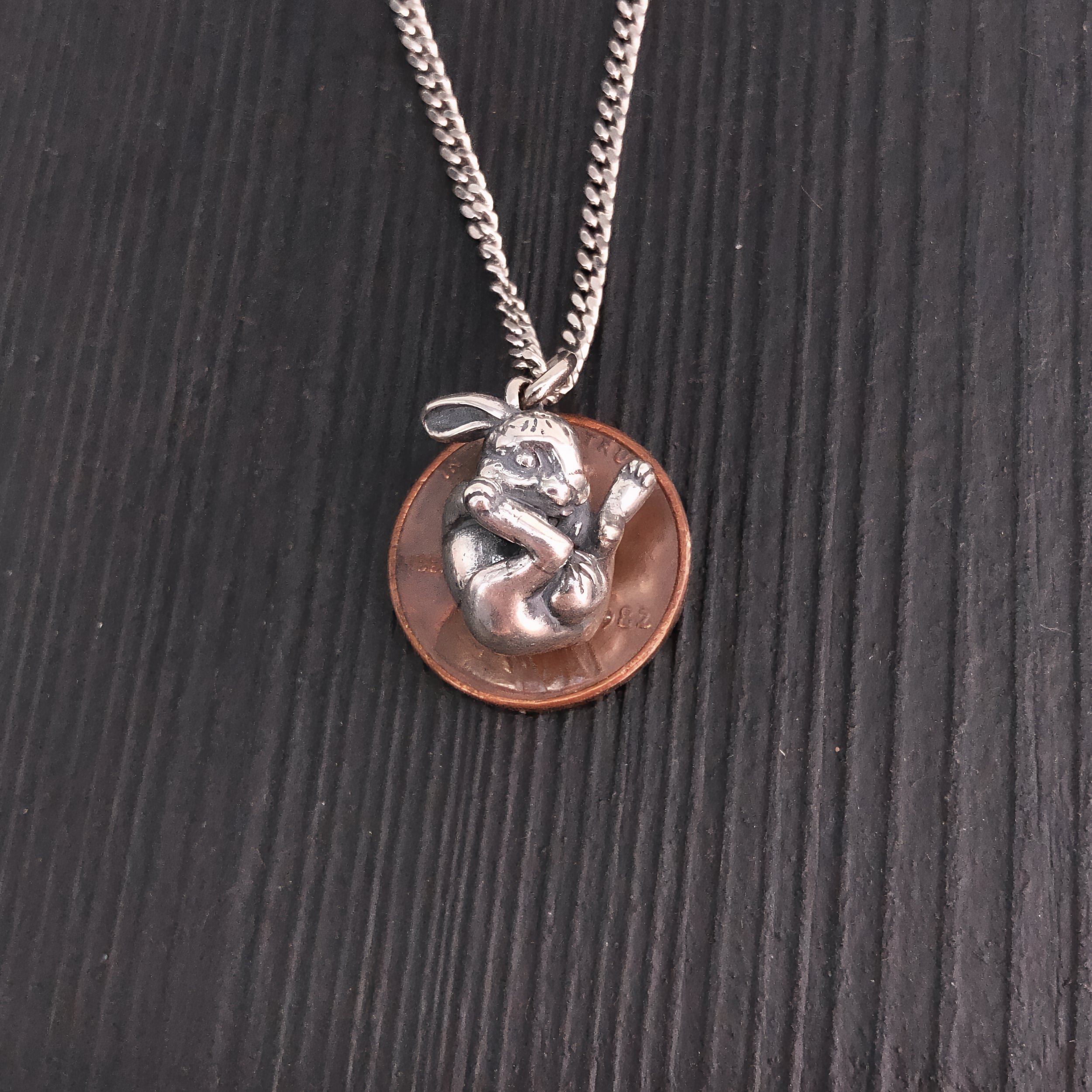 Sterling Silver Rabbit Necklace Easter Bunny Rabbit Pendant