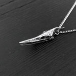 Pterodactyl Skull in Solid Sterling Silver Pterosaur - Rare and Unique Dinosaur Jewelry Pternodon
