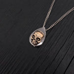 Human Skull Tear Drop Cremation Ash Urn Necklace - Bronze on Stainless Steel - Custom Engraved Personalized Mourning Urn