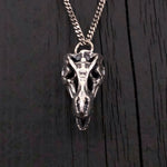 Silver T-Rex Skull Pendant Necklace in Solid Hand Cast Sterling Silver - Tyrannosaurus Rex - Rare and Unique Dinosaur Jewelry