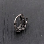 Raven Claw Talon Wrap Ring - Solid Hand Cast Silver Plated White Bronze - Crow Foot Statement Jewelry