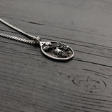 Silver necklace with delicate bird pendant, elegant style | Moon Raven