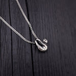 Baby Sloth Charm Pendant Necklace Solid Cast 925 Sterling Silver Three Dimensional Polished Oxidized Finish - Moon Raven Designs