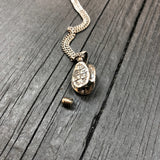 Turtle Shell Cremation Urn Necklace  in Solid Sterling SilverTerrapin Bereavement Memorial Gift