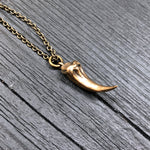 Velociraptor Claw Necklace in Solid Bronze Deinonychus Claw Dinosaur Claw