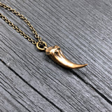 Velociraptor Claw Necklace in Solid Bronze Deinonychus Claw Dinosaur Claw