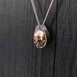 Human Skull Tear Drop Cremation Ash Urn Necklace - Bronze on Stainless Steel - Custom Engraved Personalized Mourning Urn