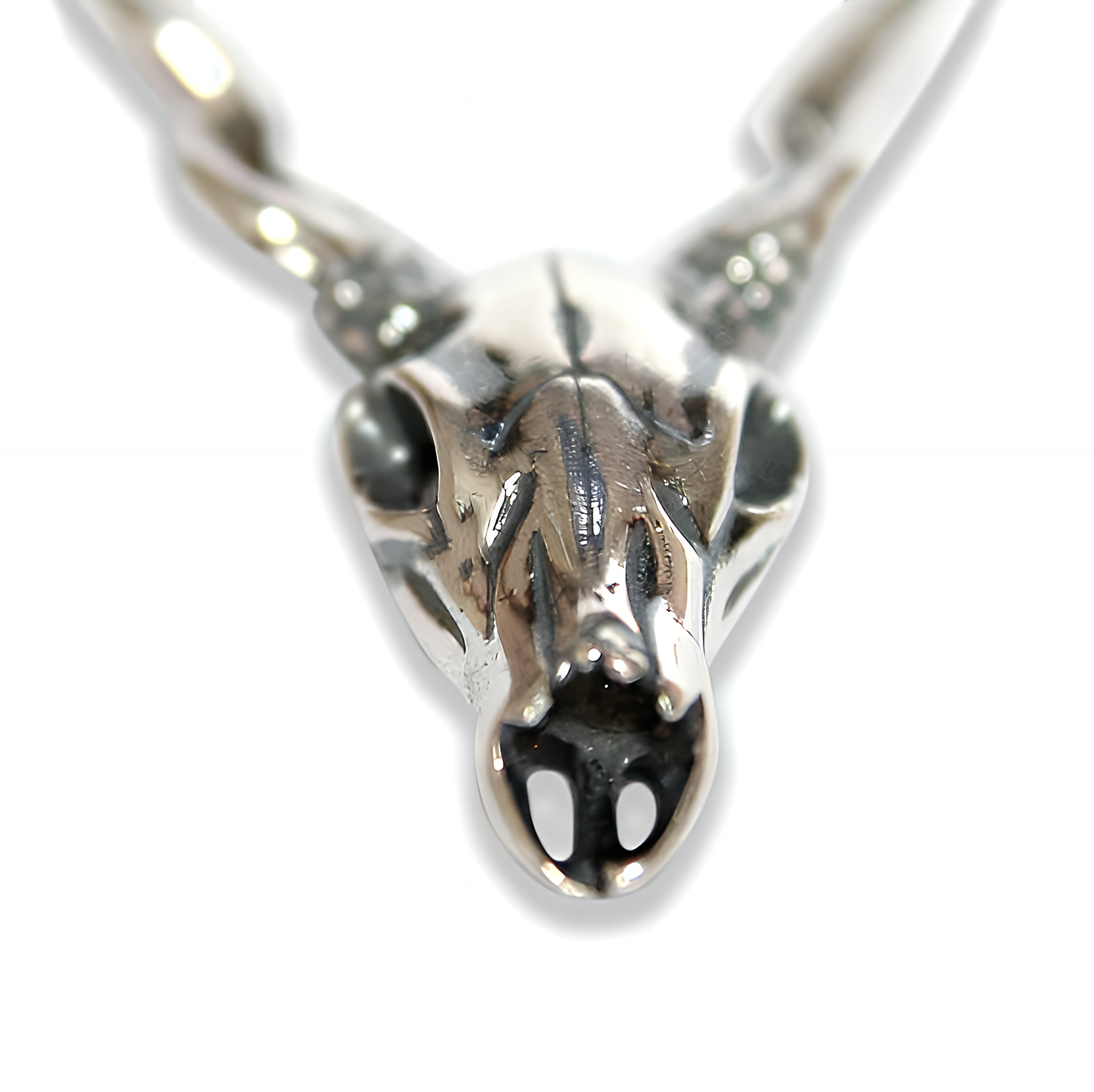 Sterling Deer Skull Pendant Necklace - Moon Raven Designs