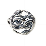 Auryn Snake Ring - .925 Sterling Silver - Polished Oxidized Finish - Adjustable Band - Ouroboros Neverending Story Jewelry Gift - Moon Raven Designs