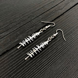 Silver Sitka Spruce Tree Silhouette Earrings  Solid Cast 925 Sterling Silver Polished Finish