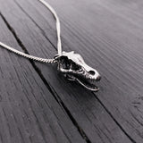 Silver necklace with intricate dragon head pendant | Moon Raven