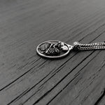 Silver necklace with small bird pendant, elegant style | Moon Raven