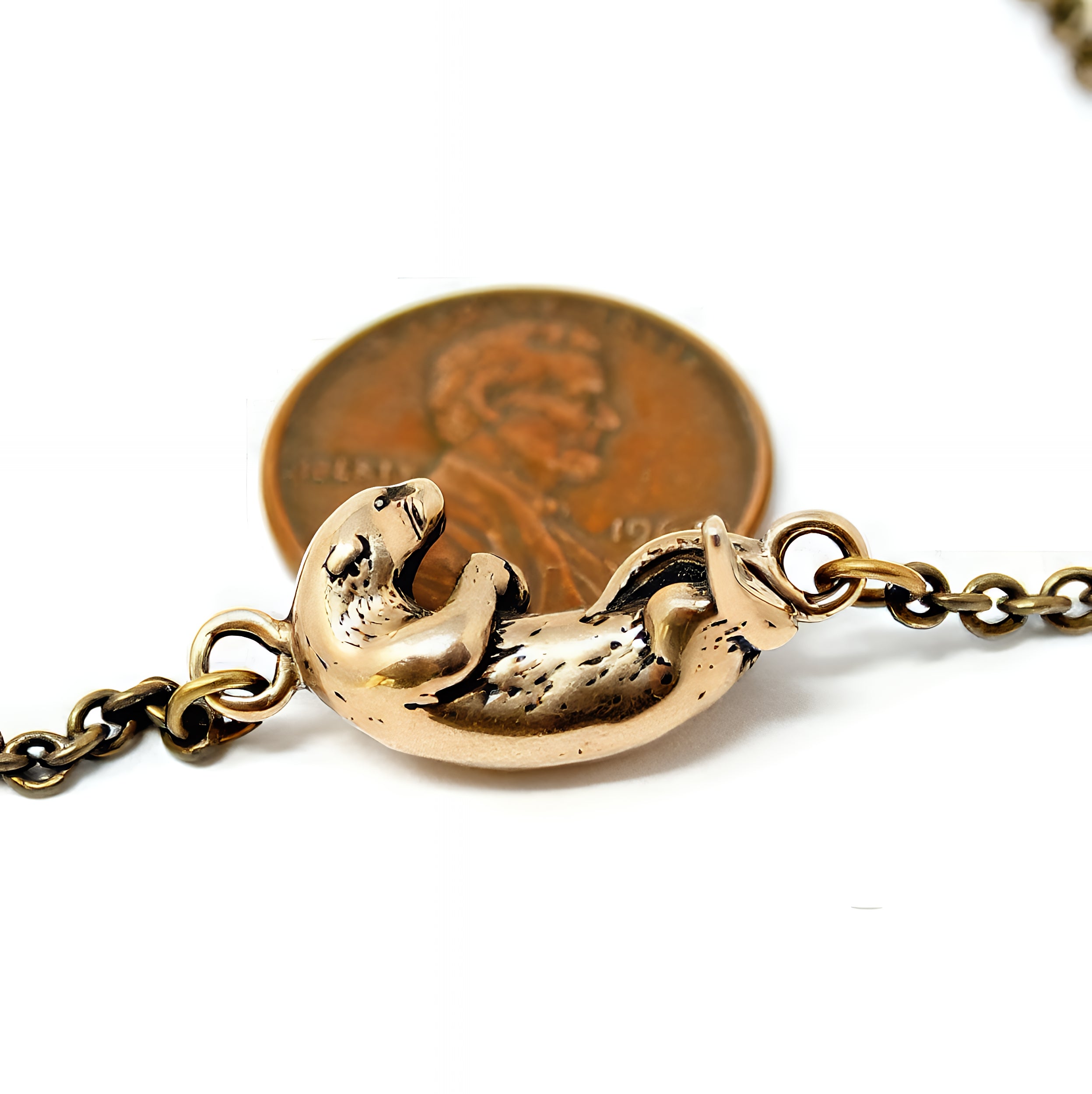 Floating Otter Charm Necklace - Moon Raven Designs