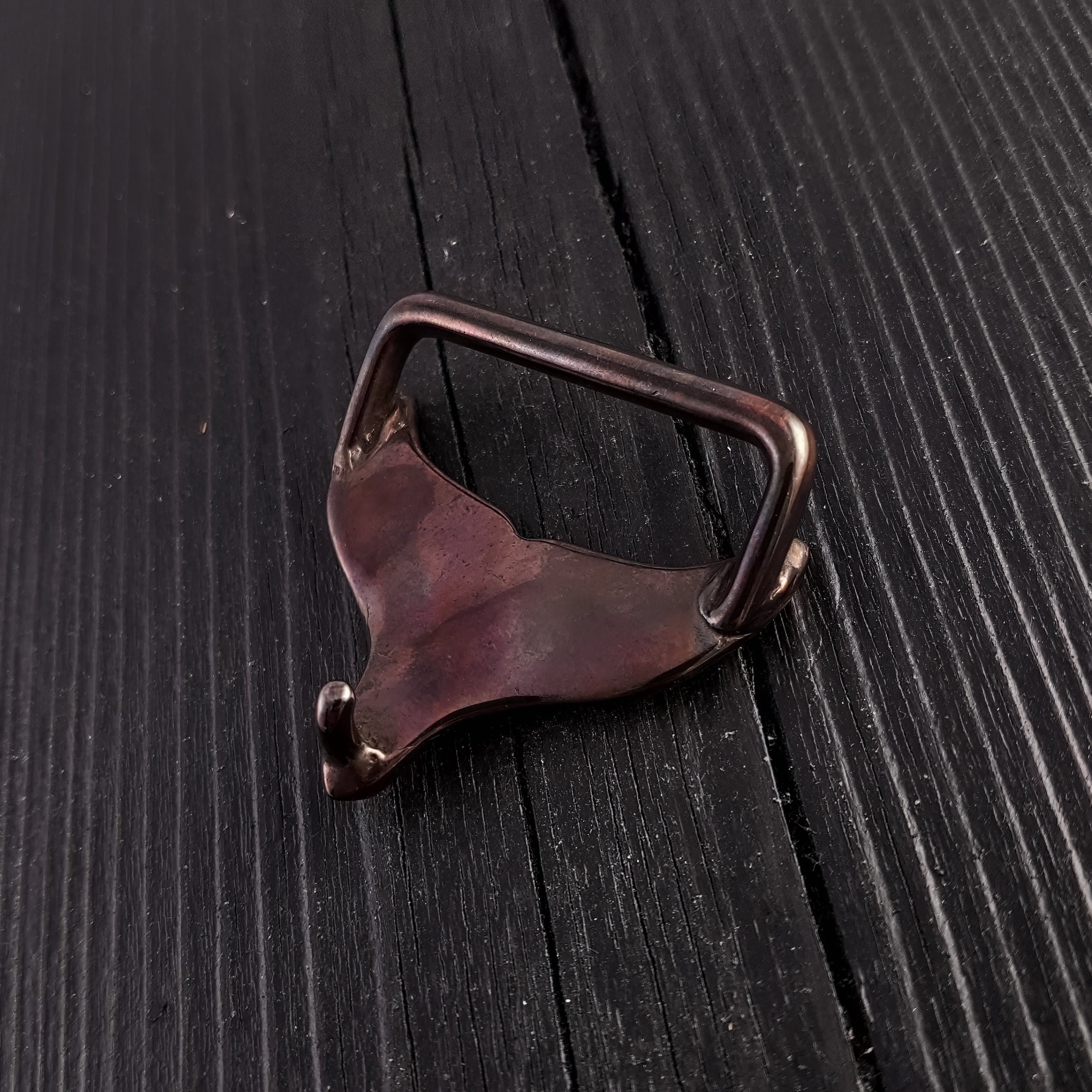 Whale Tail Belt Buckle Humpback Whale Fluke in Solid Bronze - Moon Raven Designs